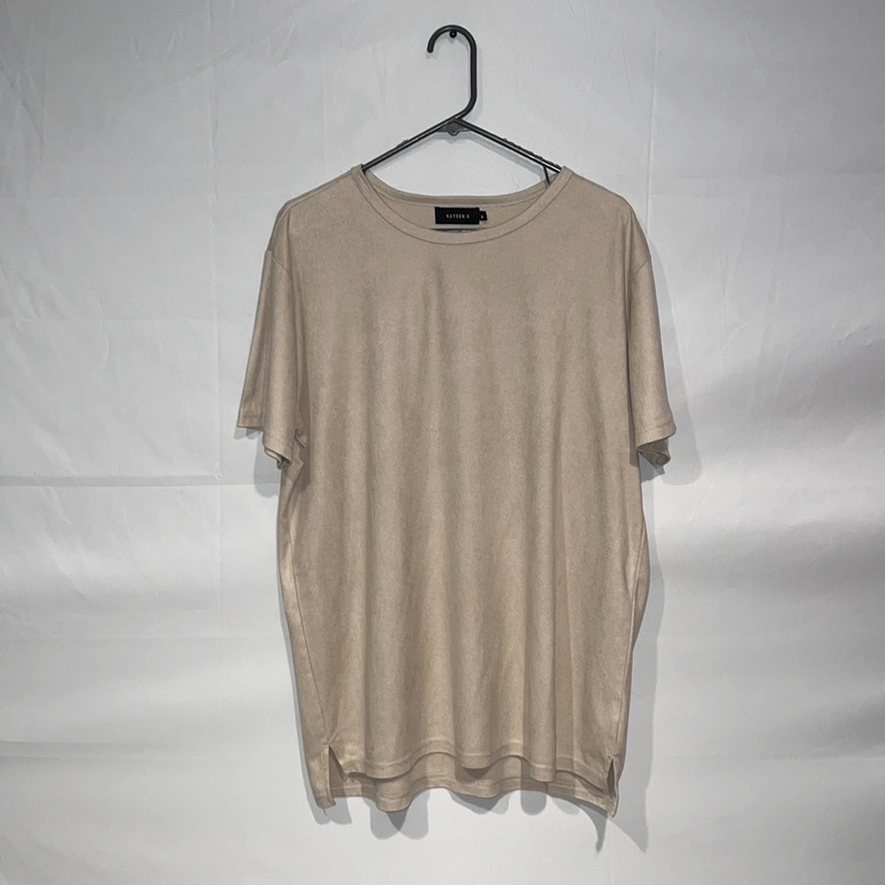 MENS Kayden K. Cream Soft Suede ShortSleeve Top!